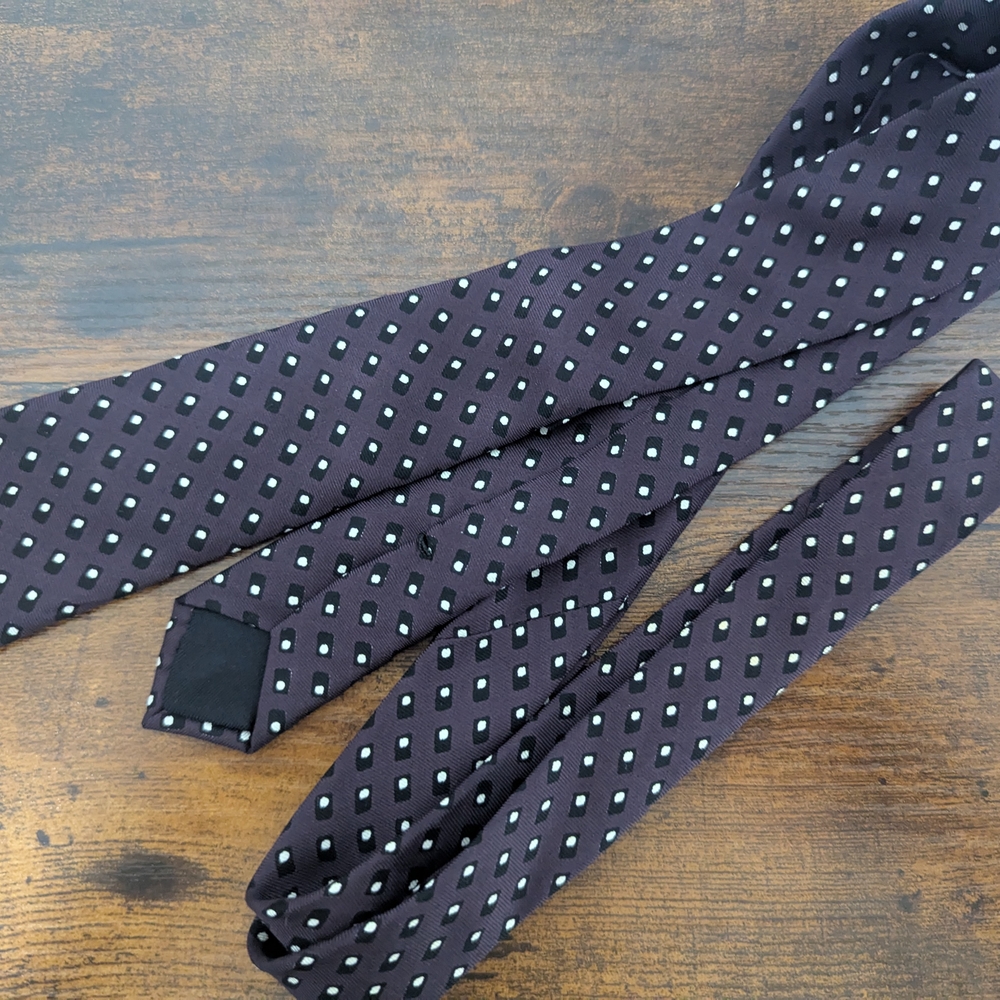 Prada Black and White Patterned Tie